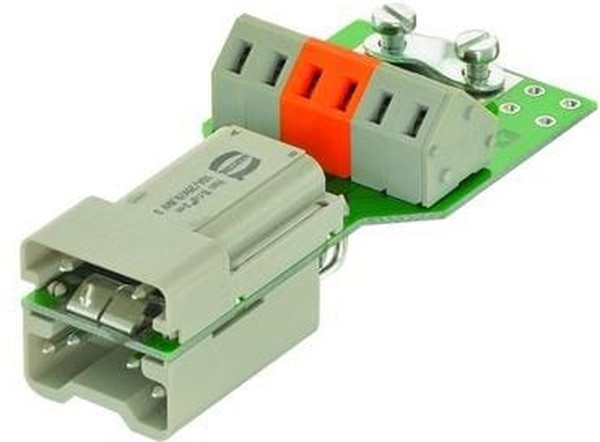 09120062695, Heavy Duty Power Connector Insert, 10A, Male, HAN Brid Series, 6 Contacts 09120062695, Heavy Duty Power Connector Insert, 10A, Male, HAN Brid Series, 6 Contacts