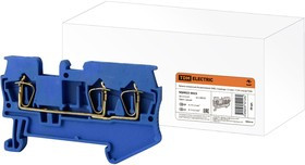 Зажим клеммный безвинтовой (ЗКБ) 3 вывода 1,5 мм2 17,5А синий TDM Зажим клеммный безвинтовой (ЗКБ) 3 вывода 1,5 мм2 17,5А синий TDM