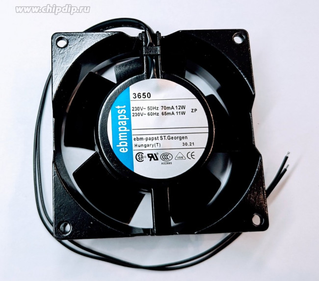 Вентилятор Ebmpapst 3650 230V 70/65mA 12/11W 92x38 2pin