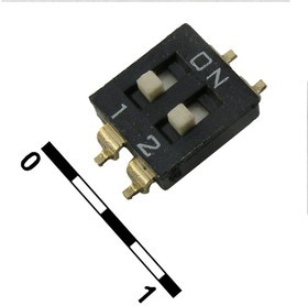 SWD 4-2, DIP-переключатель , серия , 30 мОм, 2 (ON-OFF) с шагом 2,54 мм, 4.45х6.04х9.8 мм