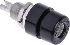 930166100, Black Female Banana Socket, 4 mm Connector, Solder Termination, 32A, 30 V ac, 60V dc, Tin 930166100, Black Female Banana Socket, 4 mm Connector, Solder Termination, 32A, 30 V ac, 60V dc, Tin