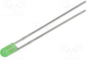 304PGD2J-G5-2B, LED; 3mm; green; 3800mcd; 60°; Front: convex; 1.6?2.4V