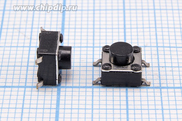 TSTP6650 (TSTP66H5), Кнопка тактовая SMD 6х6мм, h=5мм; №15864 ПКнТакт 6,0x 6,0x 5,0\h 2,0\\NO\\SMD\TSTP6650\