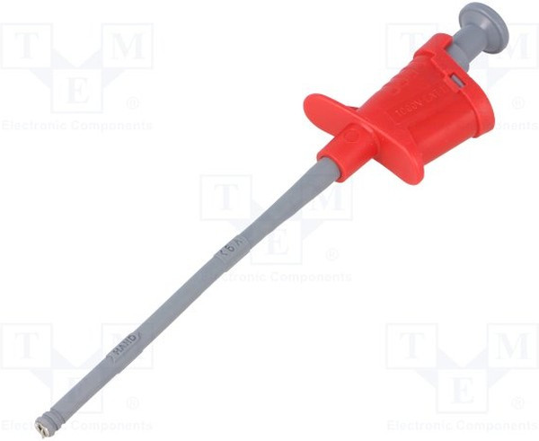 SKPS6780NI-RT, Щуп-зажим, "крокодил", 6А, красный, Покрытие: никелированные, 4мм SKPS6780NI-RT, Щуп-зажим, "крокодил", 6А, красный, Покрытие: никелированные, 4мм