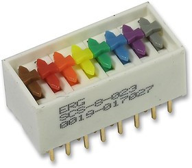 SCS-8-023, DIP / SIP переключатель, 8 схем(-а), Ползунок, Сквозное Отверстие, SPDT, 100 В, 1 А