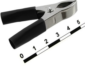 8-0035 black, Зажим-крокодил 8-0035 под пайку/обжим, 17 мм, 15 А, черный