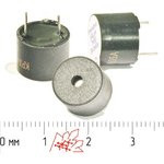 Зуммер магнитоэлектрический с генератором, размер 12x10, напряжение 5В, частота 2.3кГц, контакты 2P7