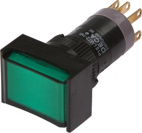 P16LMT2-1abKG, Кнопка без фиксации (5A 250VAC), LED подсветка 24VDC