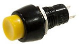 204Y КНОПКА 250В/2А ЖЕЛТАЯ (DS-450), с фиксацией