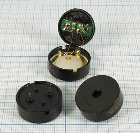 Излучатель звука пьезокерамический без генератора (1~30)В,широкая полоса частот. Резонансная 2кГц зп