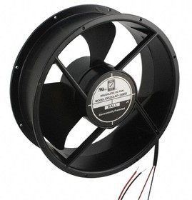 OD254AP-24MB, DC Fans DC Fan, 254x89mm Round, 24VDC, 690CFM, 2.1A, 47dBA, 2000RPM, Dual Ball, Leads