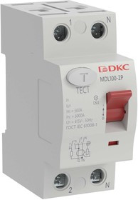 MDL100-2P2-25-AC, Выключатель дифференциального тока 2п 25A 30мА АС