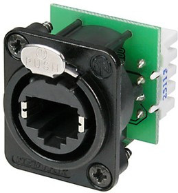 Neutrik NE8FDV-YK-B панельный разъем RJ45 , вертикальная установка под зажим провода, черненый корпу