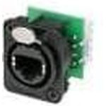 Neutrik NE8FDV-YK-B панельный разъем RJ45 , вертикальная установка под зажим провода, черненый корпу