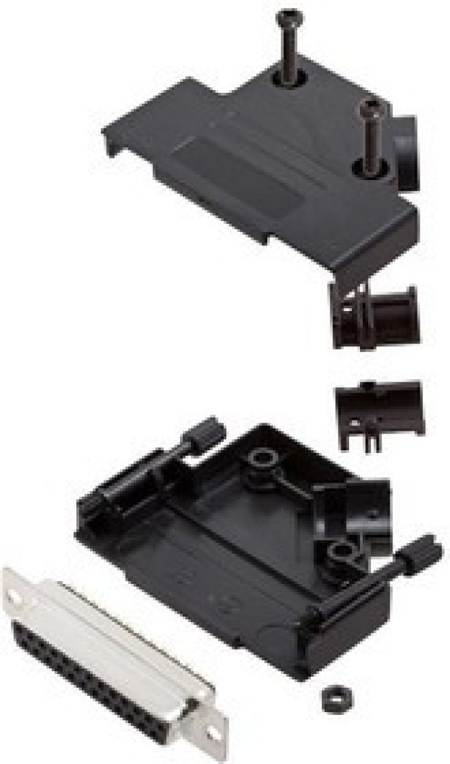 L17D45PK-P-25+L77SDB25S, Разъем D Sub, With Backshell, DB25, Standard, Гнездо, D45PK-P, 25 контакт(-ов), DB, Пайка