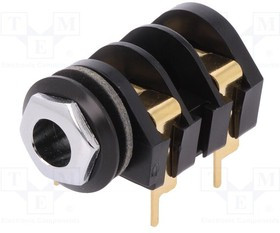 CL1308G, Телефонный аудио разъем, 6.35мм, моно, 2 контакт(-ов), Гнездо, 6.35 мм, Монтаж на Печатную Плату