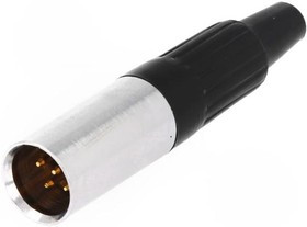 MXLR-5W, Вилка, XLR mini, "папа", PIN: 5, на провод, пайка, прямой