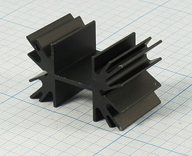 Охладитель (радиатор охлаждения) 42x 25x 25, тип D02, аллюминий, BLA028-25, черный