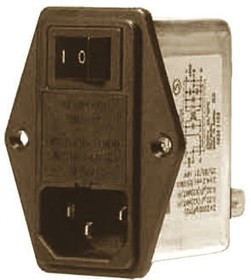 RIS0422H2, Filtered IEC Power Entry Module, IEC C14, General Purpose, 4 А, 250 В AC, 2-Pole Switch