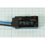 Микропереключатель, размер 38x10 x15, 5А, переключение OFF-(ON), размер концевика H18, D2VW-01-3M