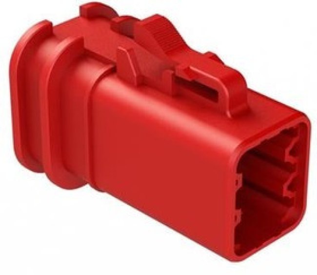 ATP06-6S-OMRDRED, Automotive Connectors 6-Position Female Plug, Overmold Compatible, Reduced Diameter Seal, Red