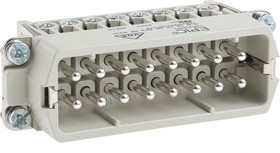 10530000, Heavy Duty Power Connector Insert, 14A, Male, H-A Series, 16 Contacts 10530000, Heavy Duty Power Connector Insert, 14A, Male, H-A Series, 16 Contacts