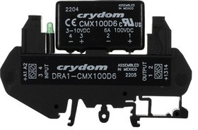 DRA1-CMX100D6, DRA Series Solid State Interface Relay, 10 V dc Control, 6 A Load, DIN Rail Mount
