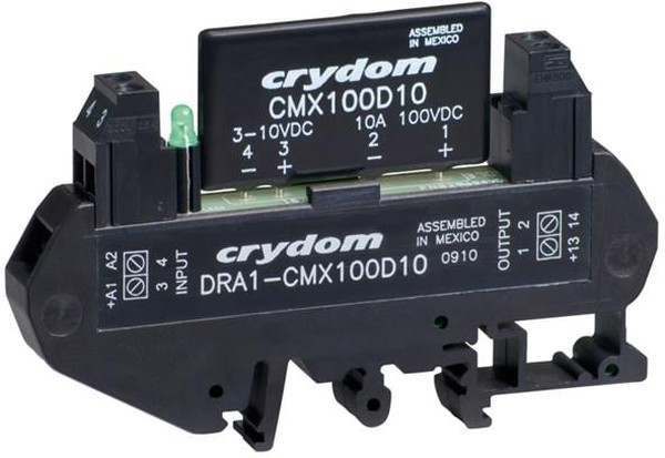 DRA1-CMX100D6, DRA Series Solid State Interface Relay, 10 V dc Control, 6 A Load, DIN Rail Mount DRA1-CMX100D6, DRA Series Solid State Interface Relay, 10 V dc Control, 6 A Load, DIN Rail Mount