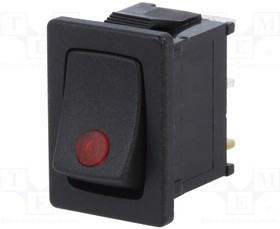 R13-66B2-02-BBR, Переключатель ROCKER; SPST; Пол: 2; ON-OFF; 16A/12