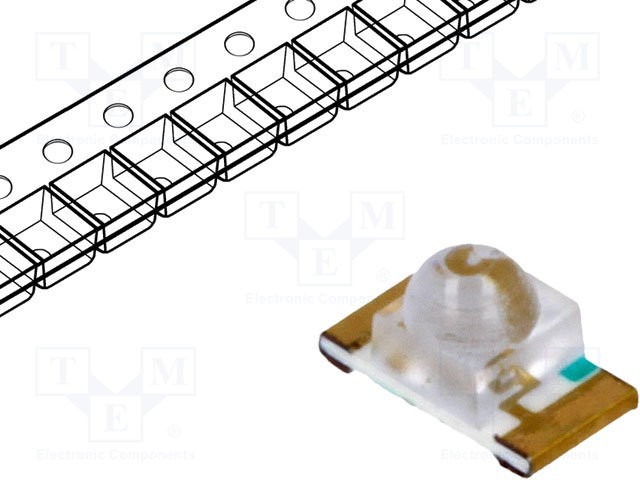 OSB5120641E, Светодиод, SMD, 1206, голубой, 650-850мкд, 3,2x1,6x1,8мм, 35°, 20мА OSB5120641E, Светодиод, SMD, 1206, голубой, 650-850мкд, 3,2x1,6x1,8мм, 35°, 20мА