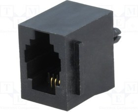 RJJU44122E1V047, Гнездо, RJ9, PIN: 4, Кат: 5, Конф: 4p4c, THT, прямой