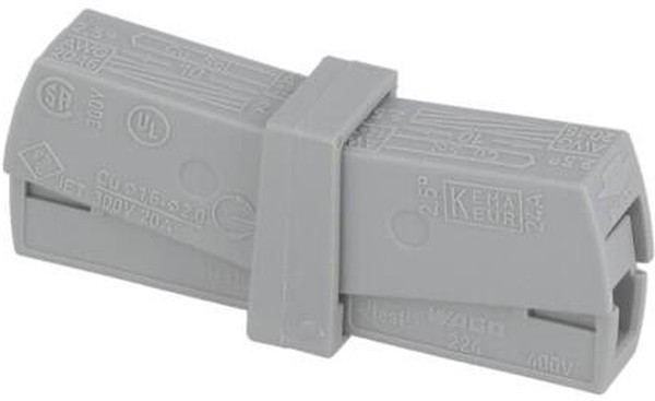 224-201, Клеммник монтажный, самозажимная клемма, 0,5-2,5мм2, 400В, 24А 224-201, Клеммник монтажный, самозажимная клемма, 0,5-2,5мм2, 400В, 24А