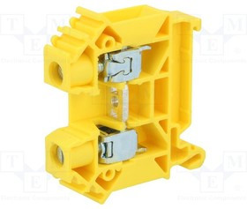ZUG-10-YE, Соединитель: на рейку, 0,5-16мм2, Кол-во полюс: 1, клеммы: 2, TS35