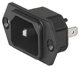 6102.3100, AC Power Entry Modules Inlet Class II w/o Gnd Screw-on