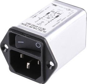 DC12.4102.001, Разъем IEC 60320 питания AC гнездо "папа" винтами,на панель