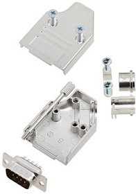 6355-0007-01, DE-9 Plug D-Sub Connector Kit, Steel