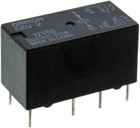 G5V2 12DC, Реле 2 переключ. 12VDC, 0,5A/125VAC DPDT