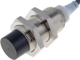 E2AM18KN16WPC12M, Inductive Barrel-Style Proximity Sensor, M18 x 1, 16 mm Detection, NPN Output, 12 24 V dc, IP67