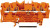 2002-1402, 4-пров. проходная клемма, 0,25 - 2,5 (4) мм2, оранжевая