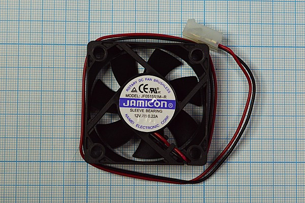 Вентилятор 50x50x15, напряжение 12В, ток 0,22А, выводы 2L+PHU, подшипник скольжения, JF0515S1M-R JA Вентилятор 50x50x15, напряжение 12В, ток 0,22А, выводы 2L+PHU, подшипник скольжения, JF0515S1M-R JA