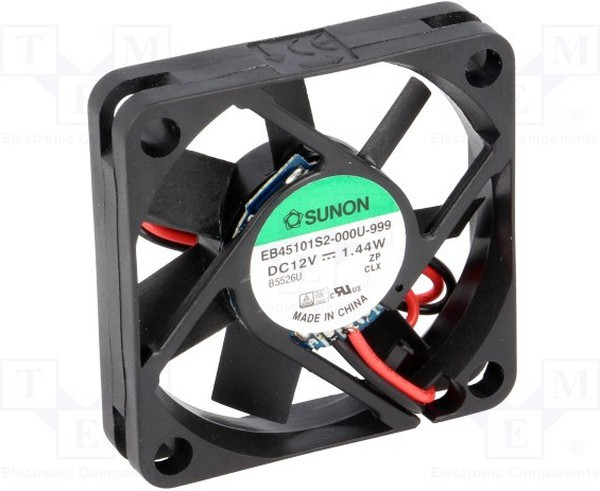 EB45101S2-999, Вентилятор: DC, осевой, 12ВDC, 45x45x10мм, 15,6куб.м/ч, 27дБА, 26AWG EB45101S2-999, Вентилятор: DC, осевой, 12ВDC, 45x45x10мм, 15,6куб.м/ч, 27дБА, 26AWG