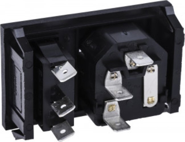 BZH01/Z0000/02, C14 Snap-In IEC Connector Male, 10A, 250 V, Fuse Size 5 x 20mm