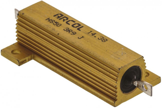 HS50-3R9J, Резистор: проволочный, с радиатором, винтами, 3,9Ом, 50Вт, ±5%