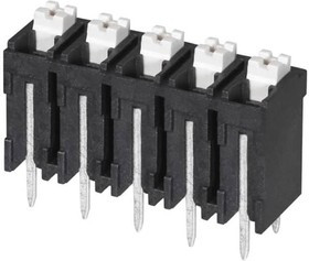 TBLH10V-500-05BK, Fixed Terminal Blocks Terminal block, screwless, High Temp, 5.00, Vertical, 5, Black w Gray Button