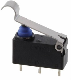 D2HWA231D, Switch Snap Action N.O./N.C. SPDT Simulated Roller Hinge Lever 2A 125VAC 42VDC 0.65N Thru-Hole PC Pins D2HWA231D, Switch Snap Action N.O./N.C. SPDT Simulated Roller Hinge Lever 2A 125VAC 42VDC 0.65N Thru-Hole PC Pins