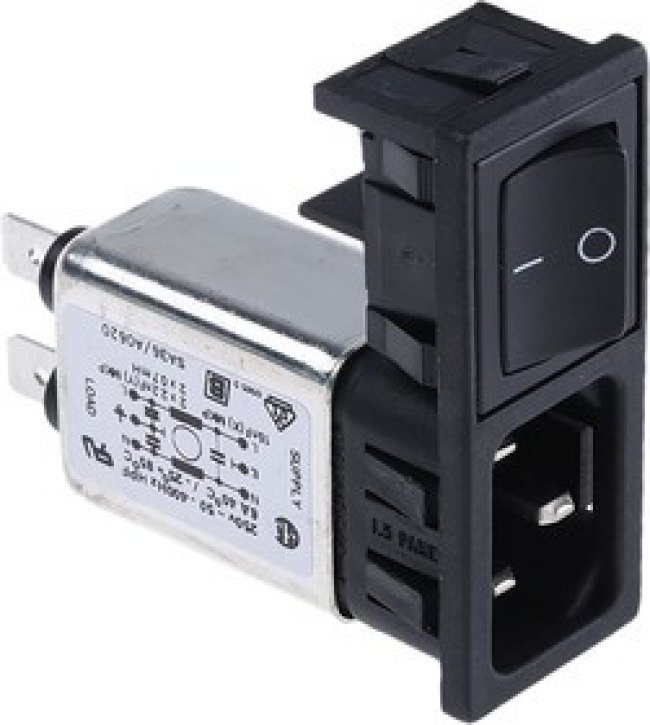 BZM27/A0620/57B, 10A, 250 V ac Male Snap-In IEC Filter 2 Pole BZM27/A0620/57B 2 Fuse