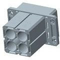 2134057-1, Heavy Duty Power Connectors 4P 16.0MM PITCH PIN HSG ASSY PNL MNT