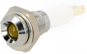 2658.8071, Индикат.лампа: LED, вогнутый, Отв: d9мм, на печатную плату, латунь