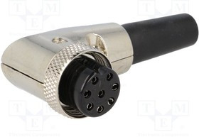 MIC368, Вилка, микрофонный, "мама", PIN: 8, с амортизатором, на провод