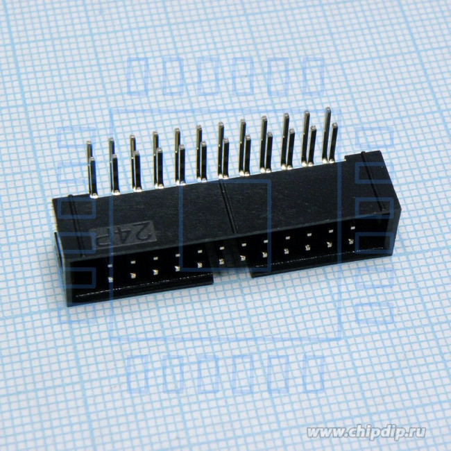 BH-24R (IDC-24MR) (DS1013-24R), Вилка на плату угловая 24pin 2.54мм